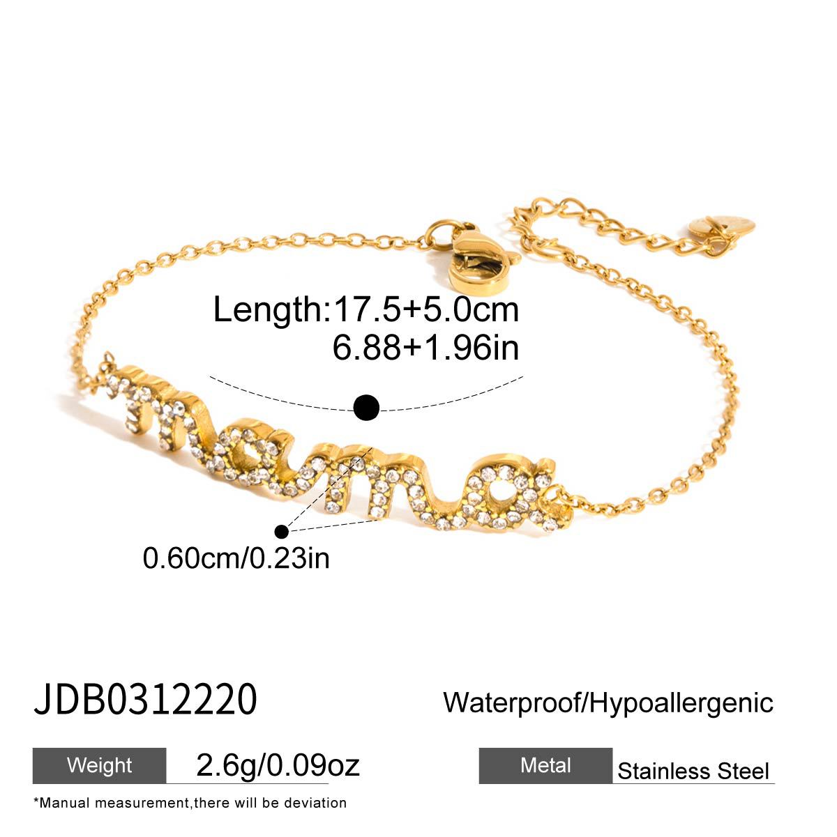 Damen Armband mit personalisiertem "Mama"-Schriftzug aus hypoallergenem Edelstahl Shop Nory