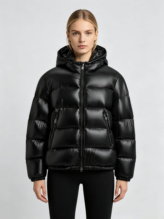 Damen Stylische Daunenjacke mit Kapuze