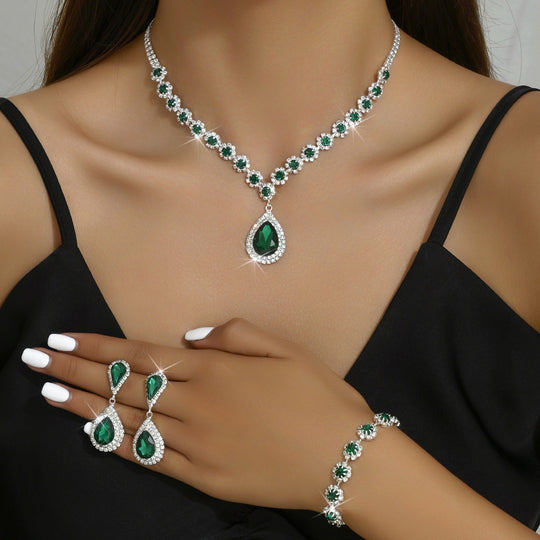 Shopnory | Galvanisiertes Strass-Schmuckset