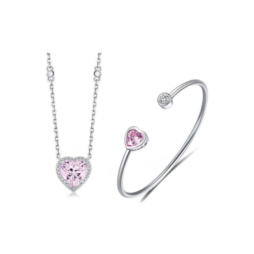 Damen Halskette mit funkelndem Herzanhänger und hochwertigen Kristallverzierungen Shop Nory