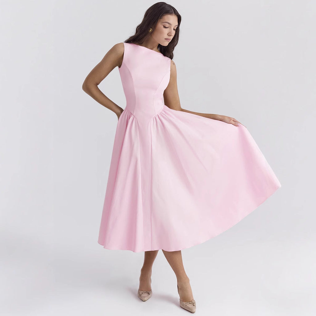 Damen A-Linie Cocktailkleid mit elegantem Taillenkürzel und femininem Schnitt