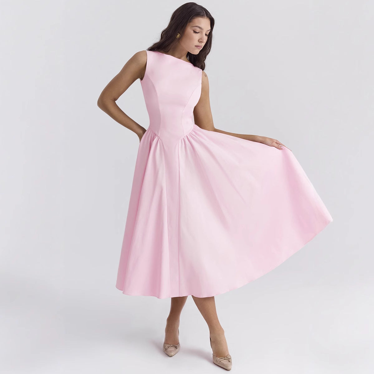Damen A-Linie Cocktailkleid mit elegantem Taillenkürzel und femininem Schnitt