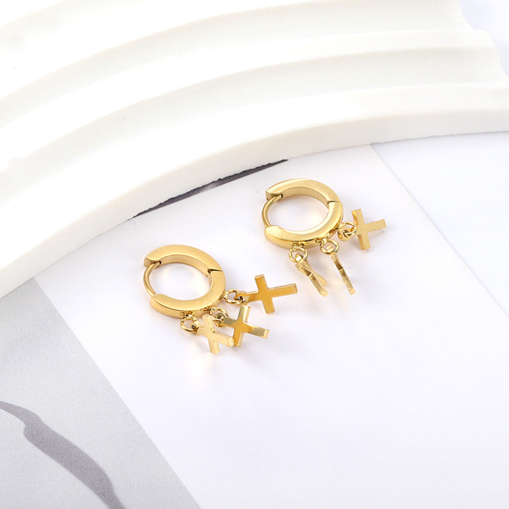 Damen Hängende Ohrstecker mit goldplattiertem Sternenanhänger Shop Nory