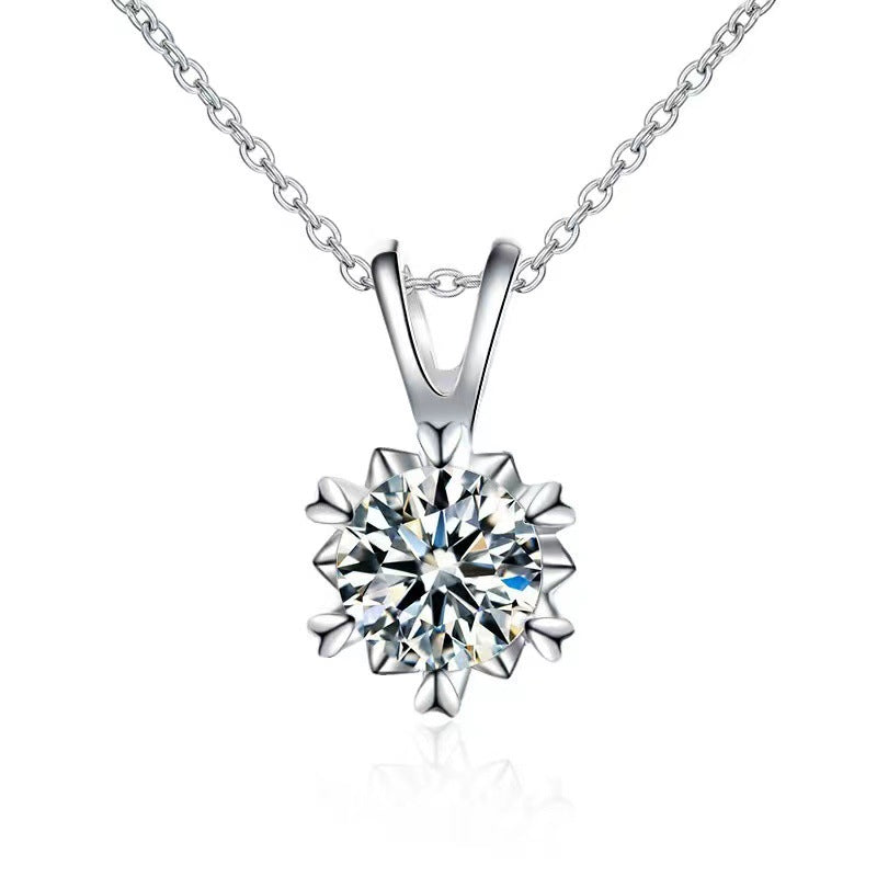 Damen elegante Halskette mit funkelndem Kristallanhänger Shop Nory