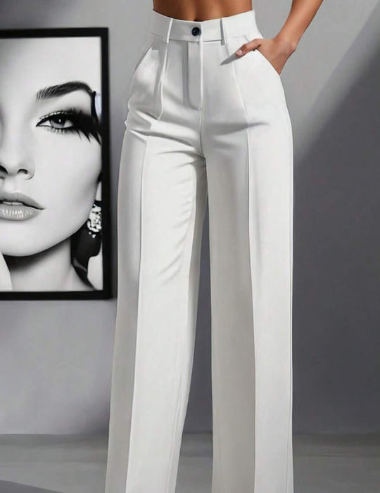Damen elegante weite Bundfaltenhose