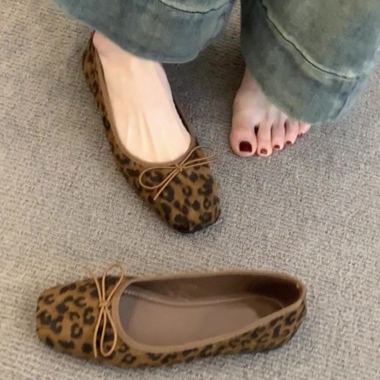 Damen Komfortable Ballerinas mit trendigem Leopardenmuster