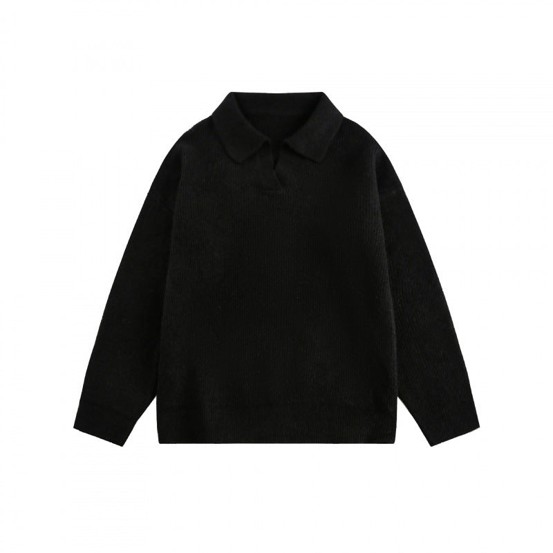 Unisex Weitgeschnittener Feinstrick-Polo mit kurzem Henleyverschluss und Kentkragen Shop Nory