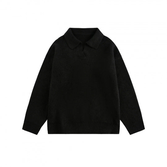 Unisex Weitgeschnittener Feinstrick-Polo mit kurzem Henleyverschluss und Kentkragen Shop Nory
