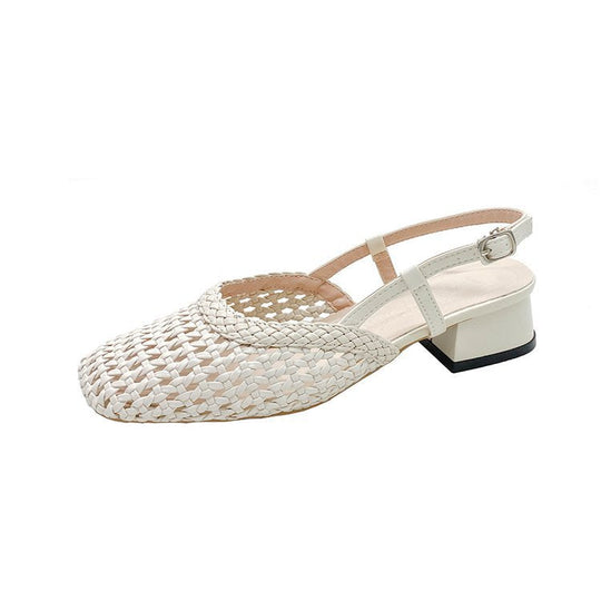 Damen Slingback-Pantoletten mit luftiger WShopnorystruktur und bequemer Absatzhöhe