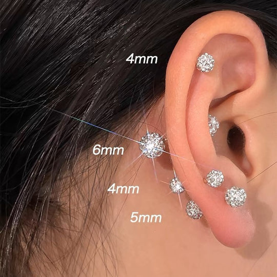 Funkelnde Kristall Barbell Ohrpiercing Aus Chirurgischem Stahl
