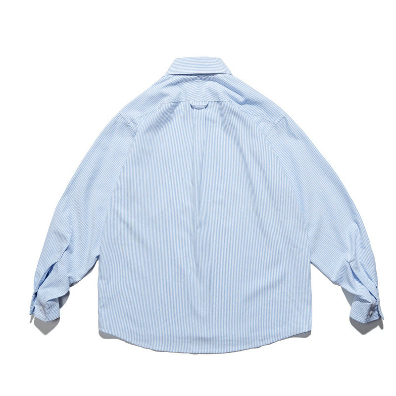 Unisex Oversize-Hemd mit feinem Nadelstreifen, Button-Down-Kragen und Brusttasche Shop Nory