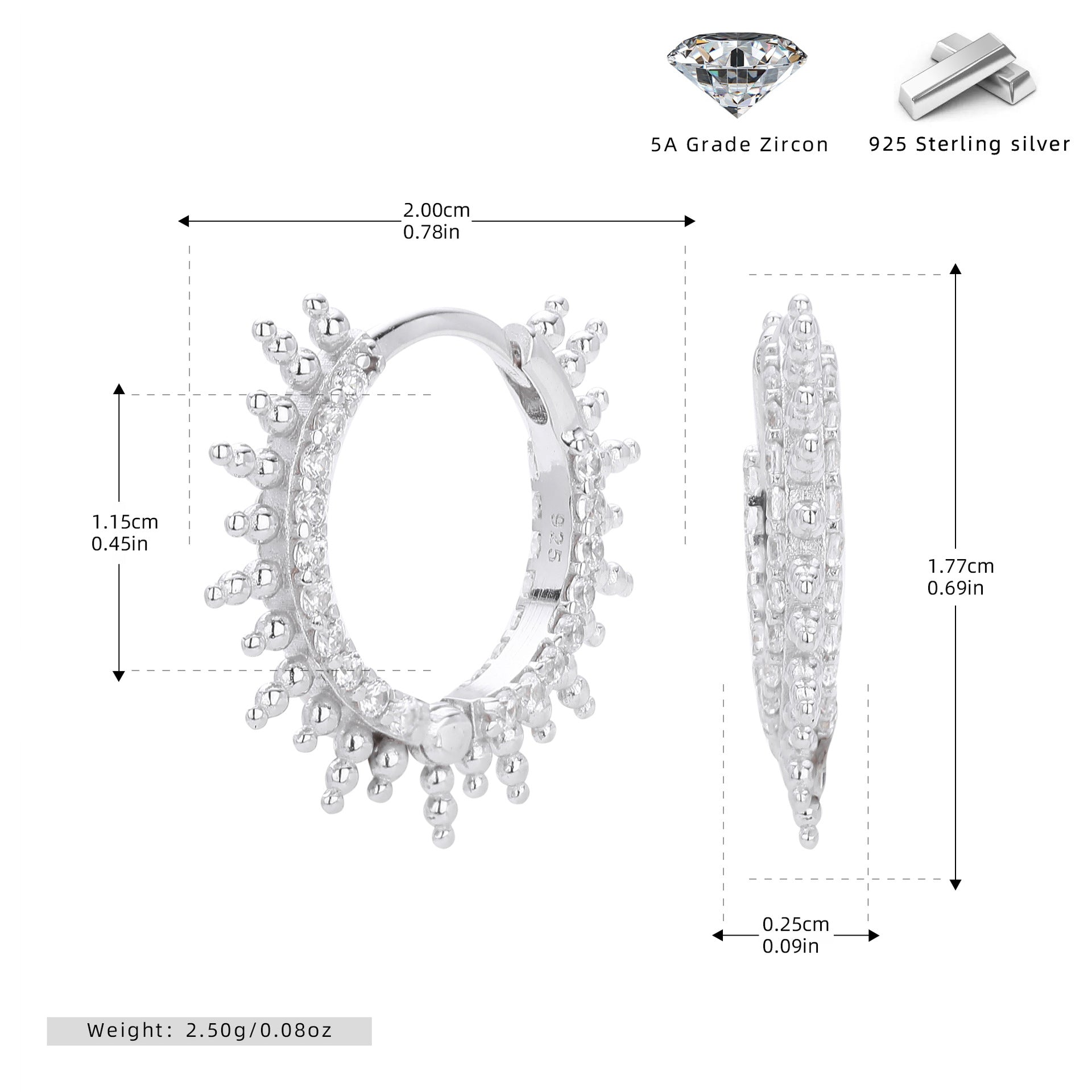 Damen Ohrstecker mit funkelnden Zirkonia Shop Nory