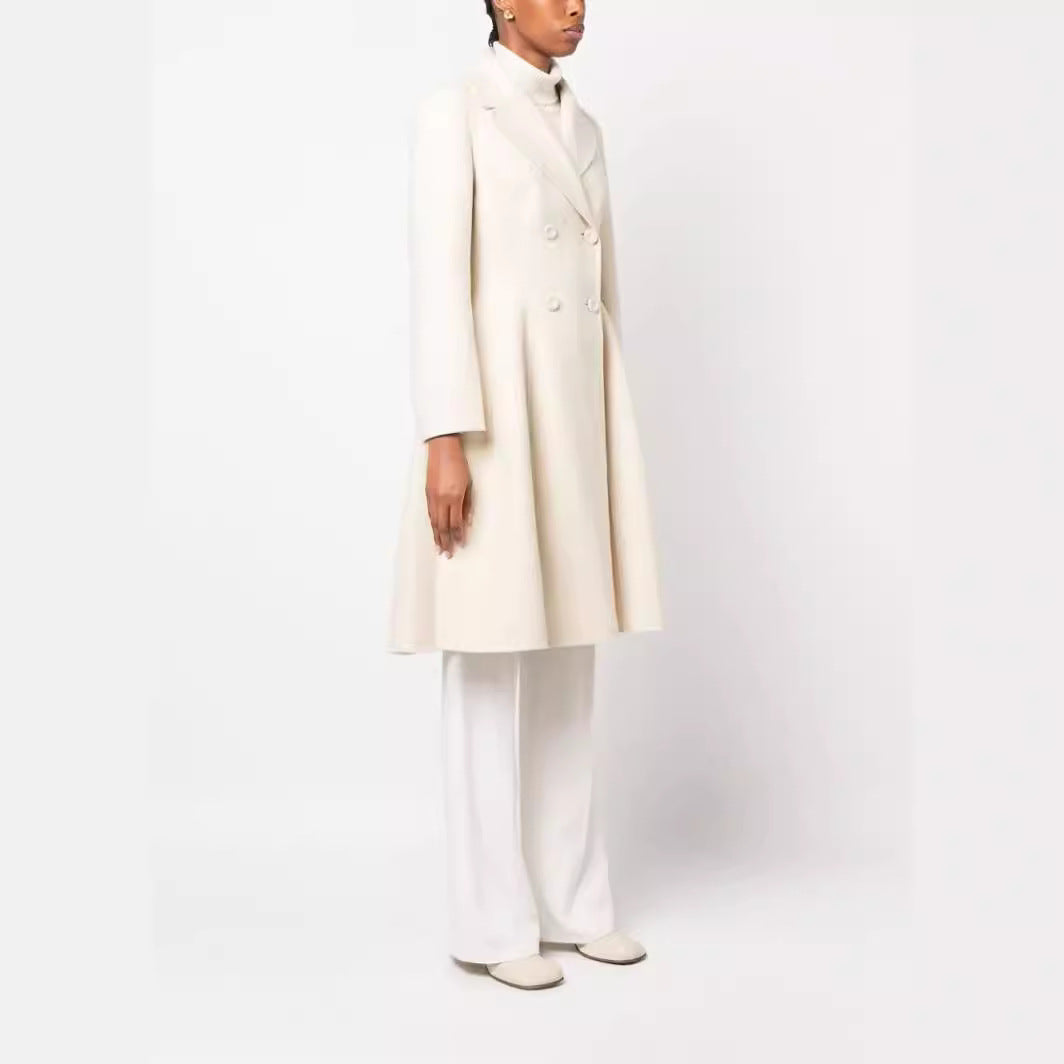 Damen Midilanger Mantel mit taillierter Nähführung, A‑Linie und verdeckter Doppelknopfleiste Shop Nory