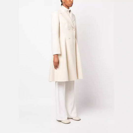 Damen Midilanger Mantel mit taillierter Nähführung, A‑Linie und verdeckter Doppelknopfleiste Shop Nory