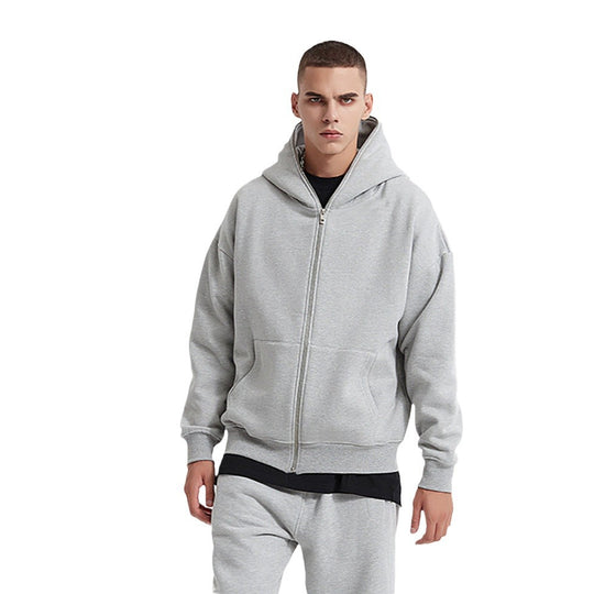 Unisex nan Kapuzenjacke mit durchgehendem Reißverschluss, doppellagiger Kapuze und Kängurutaschen Shop Nory
