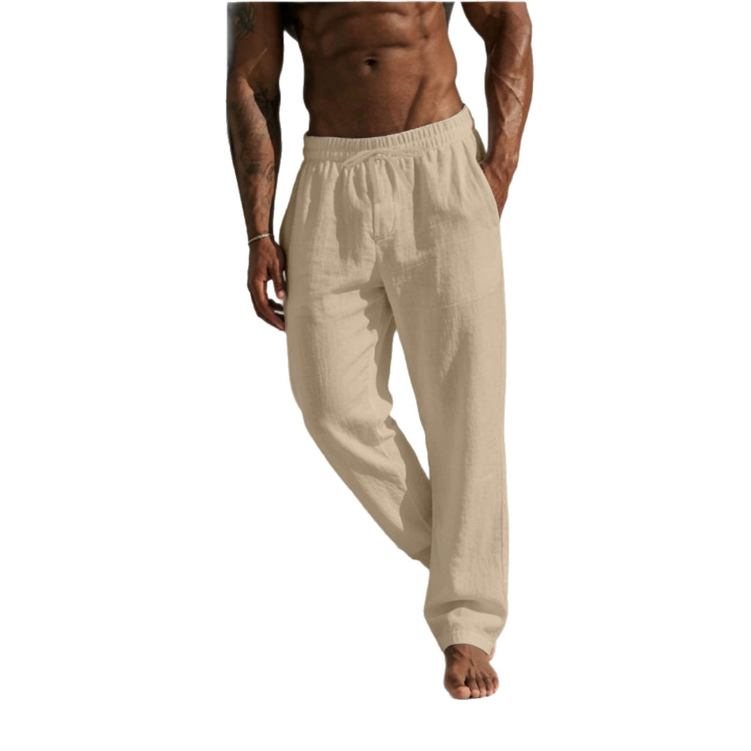 Herren Sommerliche Relaxhose aus Leinenmischung mit geradem Bein und Tunnelzug Shop Nory
