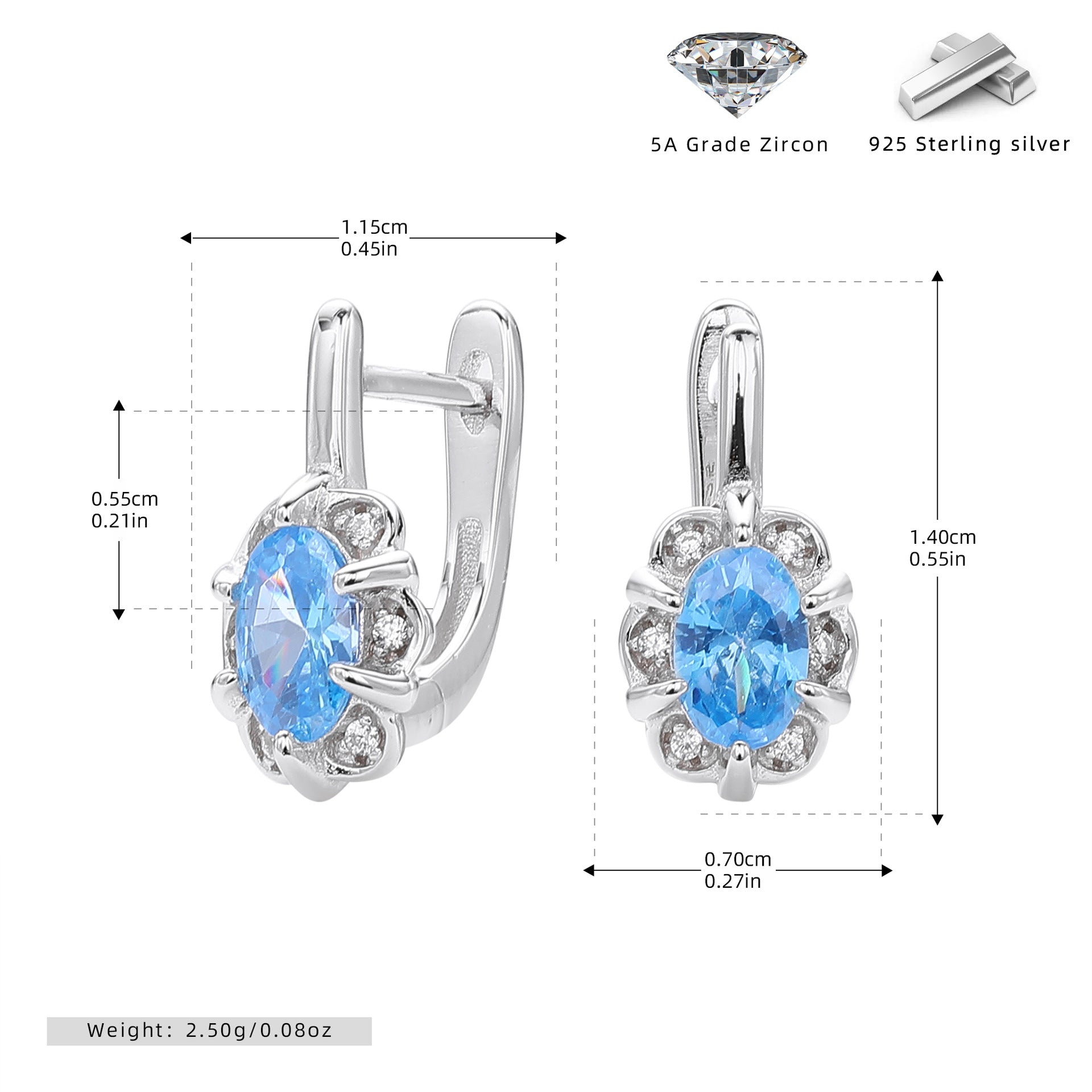 Damen Ohrhänger mit funkelndem Zirkonbesatz aus 925 Sterlingsilber Shop Nory