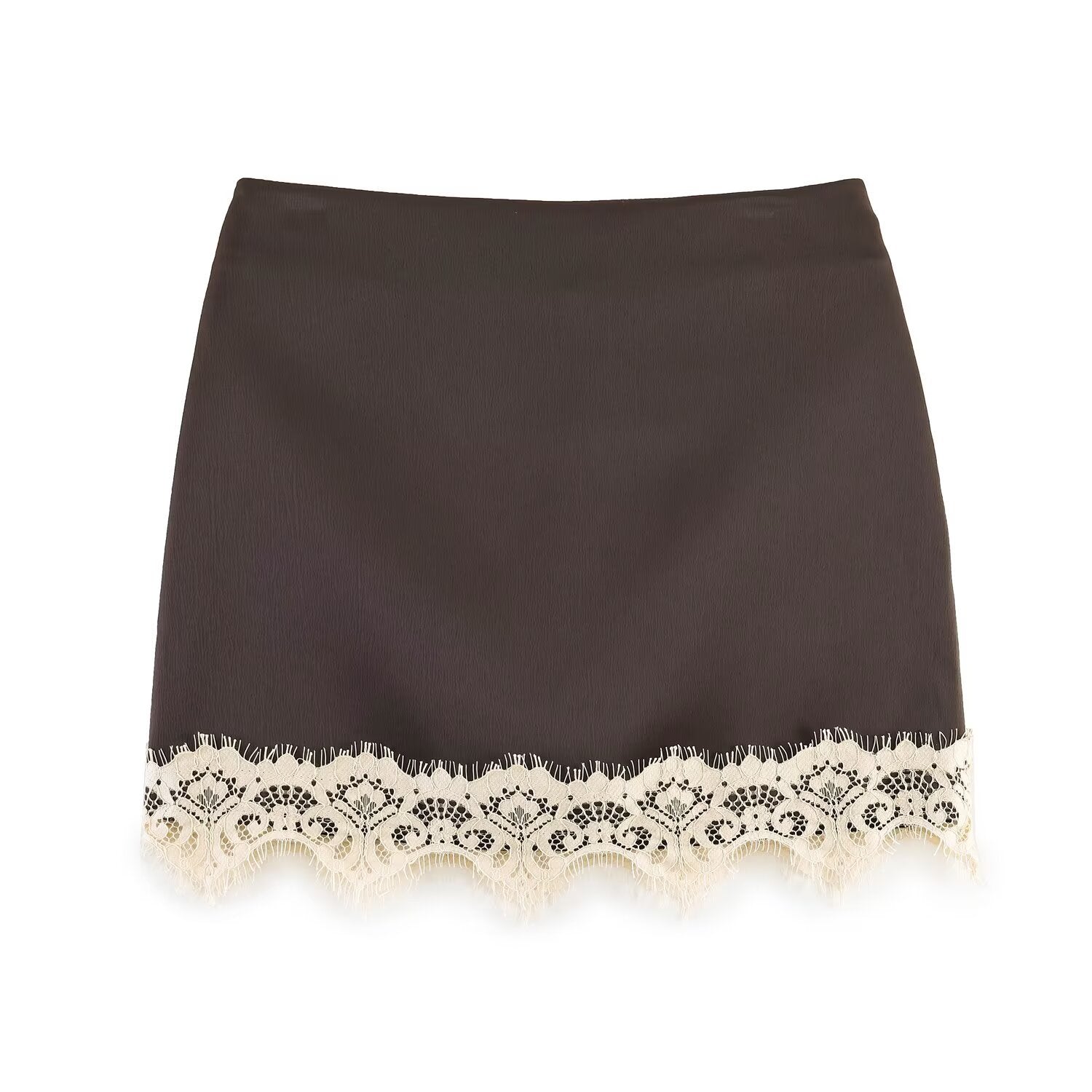 Damen eleganter Rock mit Spitzenbesatz