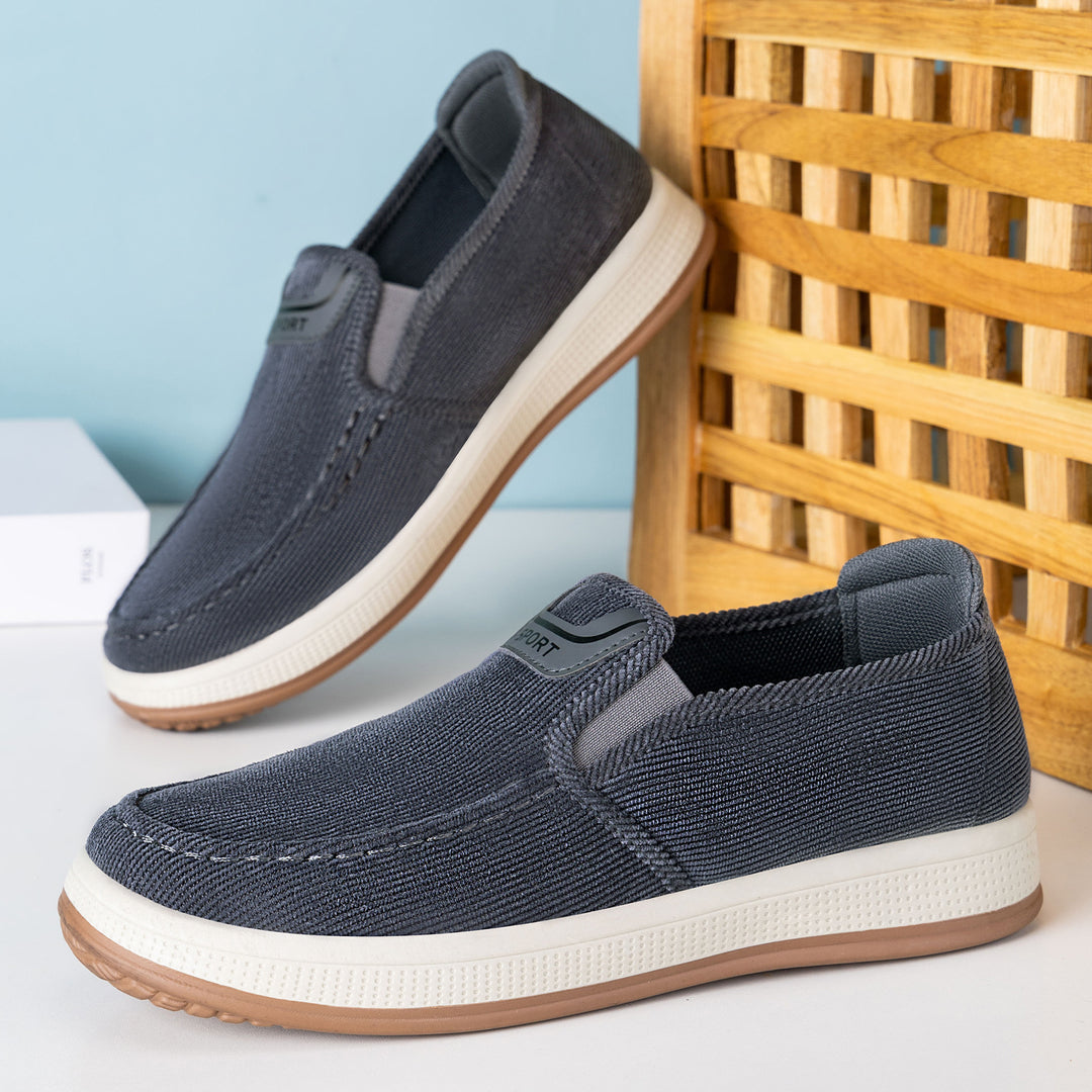 Herren nan Cord-Slipper-Sneaker mit elastischem Einstieg, gepolsterter Innensohle und griffiger Gummilaufsohle Shop Nory