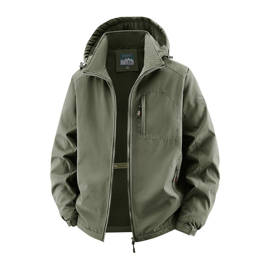 Herren Winddichte Softshell-Thermojacke mit Fleece-Innenfutter und Kapuze Shop Nory