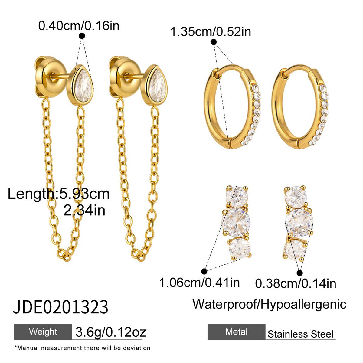 Damen Ohrhänger mit funkelnden Zirkonia und elegantem Kettenanhänger Shop Nory