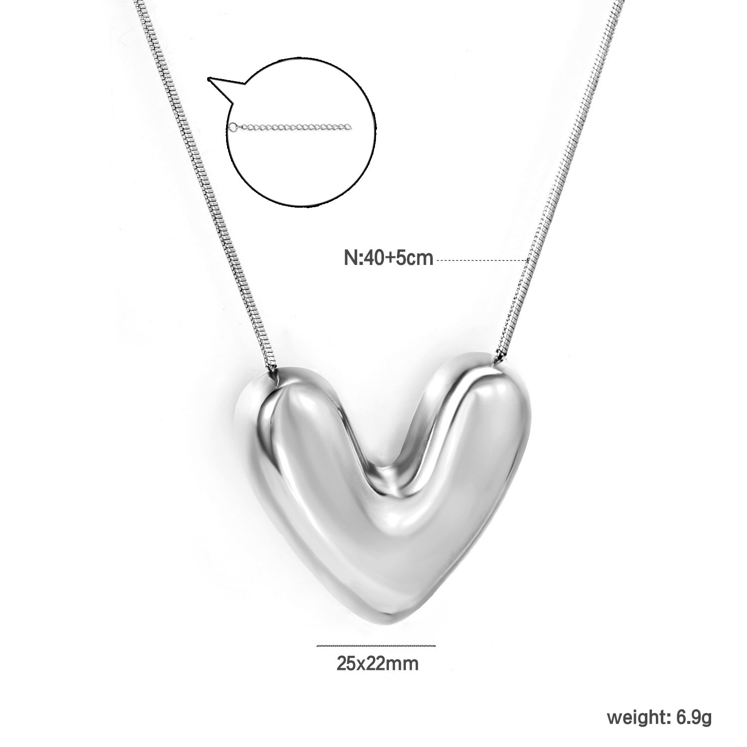 Damen Halskette mit hochwertigem Herzen-Anhänger und elegantem Kettendesign Shop Nory