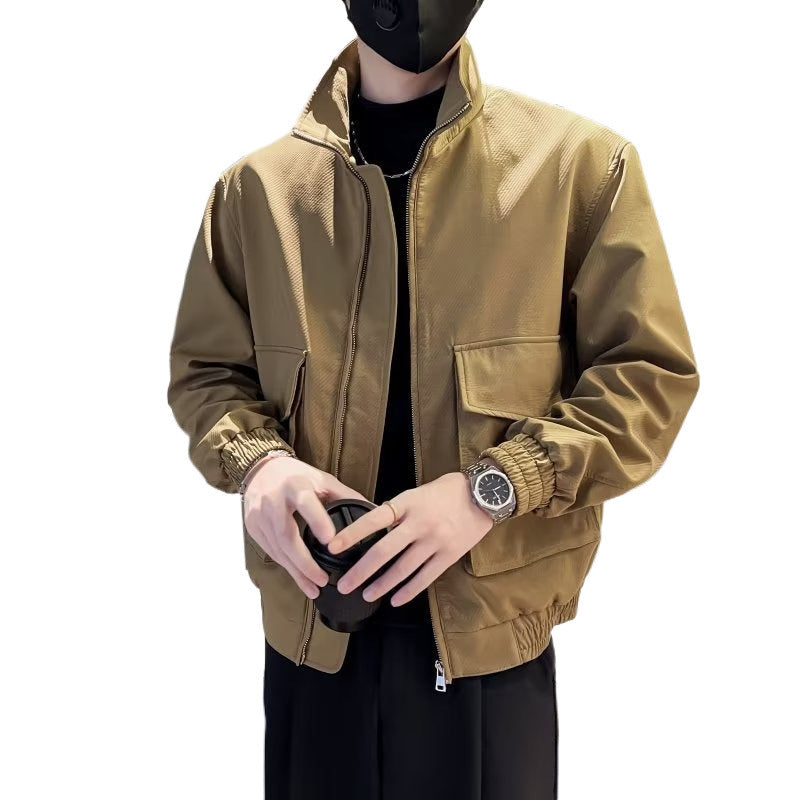 Herren Leichte Tech-Bomberjacke mit Stehkragen, großer Klappbrusttasche und elastischem Saum Shop Nory