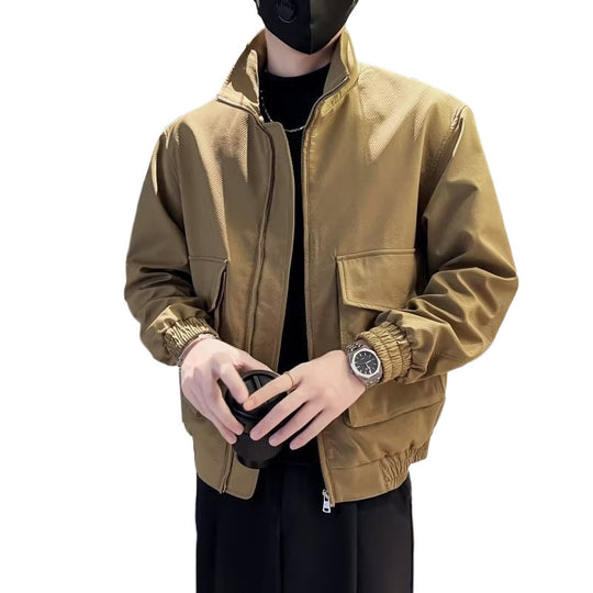 Herren Leichte Tech-Bomberjacke mit Stehkragen, großer Klappbrusttasche und elastischem Saum Shop Nory