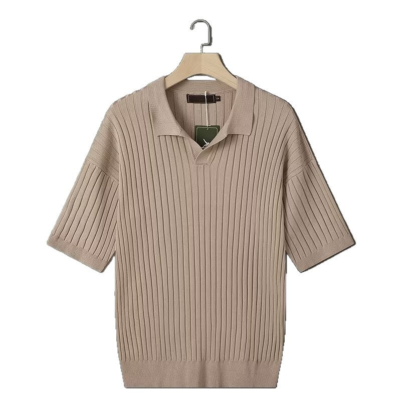 Herren Modisches Kurzarm-Strick Polohemd Shop Nory
