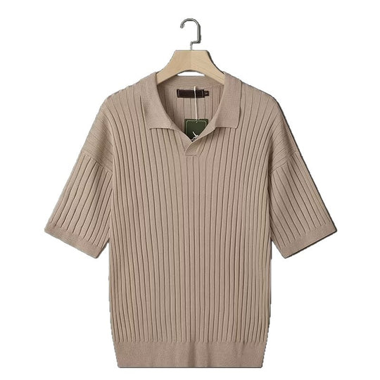 Herren Modisches Kurzarm-Strick Polohemd Shop Nory