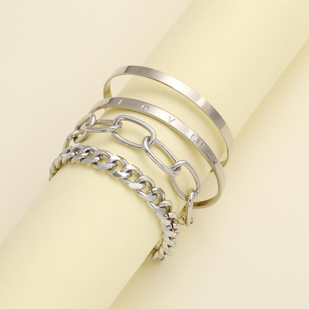 Damen Armreif-Set mit kreativem Ketten- und Minimaldesign Shop Nory