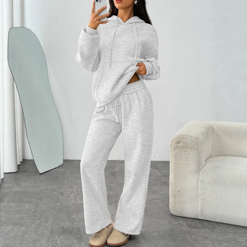 Damen Oversized Hoodie-Set mit Kängurutasche und weiter Palazzohose Shop Nory