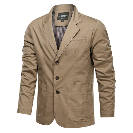 Herren legeres Baumwollblazer-Sakko mit klassischer Knopffront und aufgesetzten Taschen Shop Nory