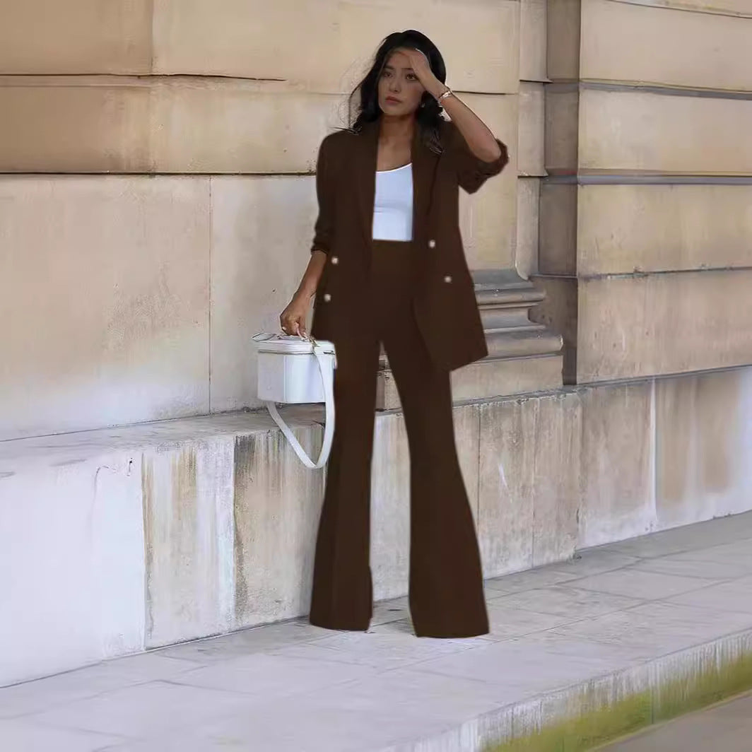 Damen Zweiteiliges Tailoring-Set mit Oversized-Blazer und High‑Waist-Schlaghose Shop Nory