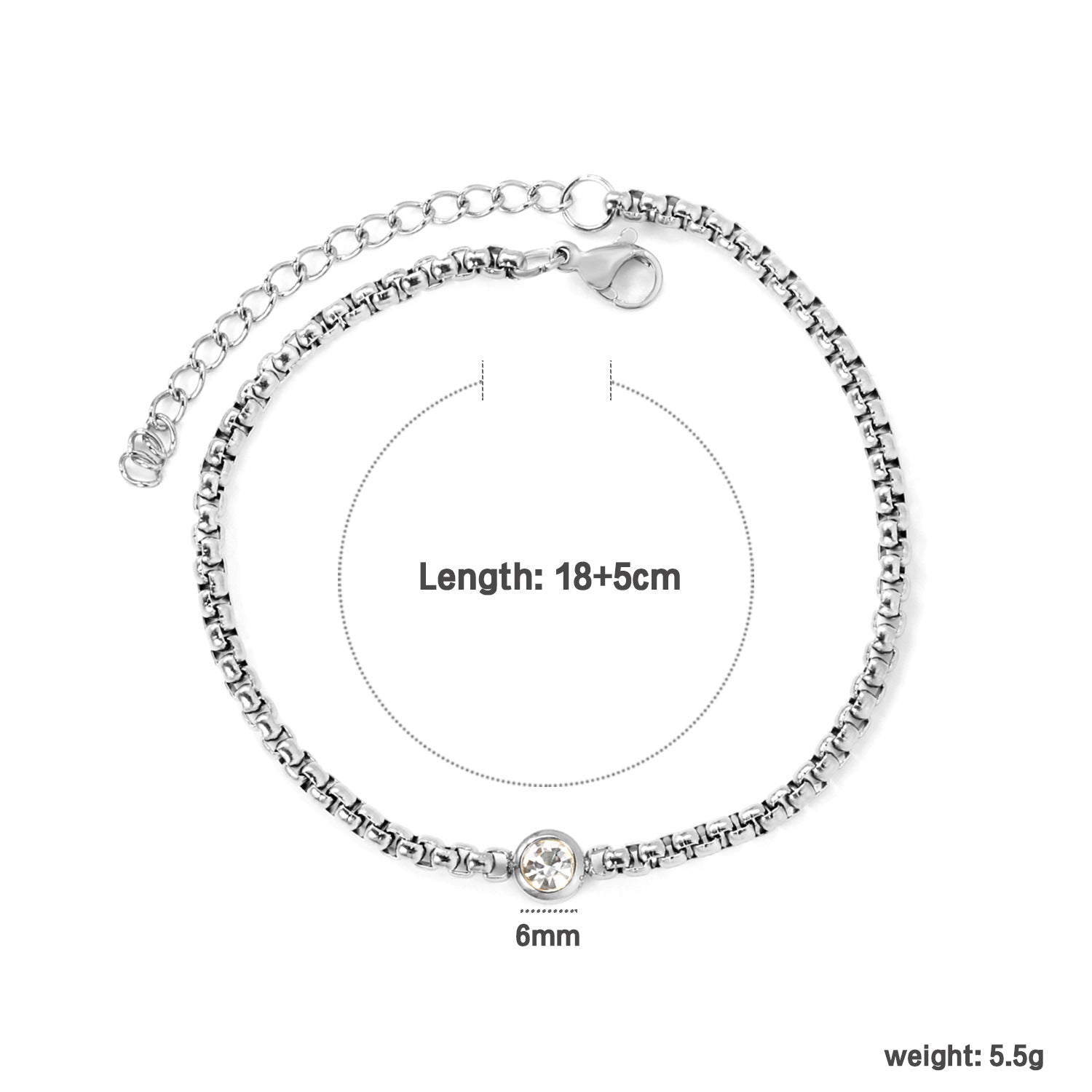 Damen Edelstahl Halskette mit funkelndem Zirkonia-Anhänger Shop Nory