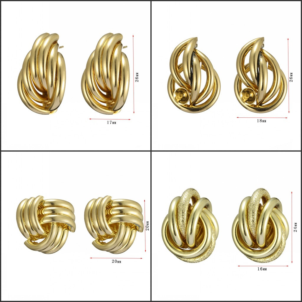Damen Ohrstecker im eleganten, mehrfachen Knoten-Design Shop Nory