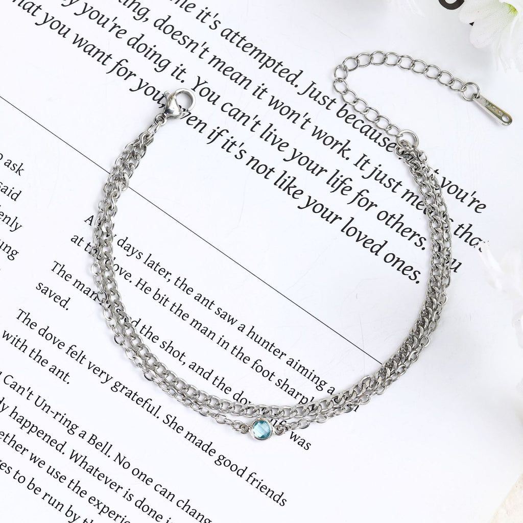 Damen Elegante Doppelreihe Armband mit funkelndem Kristall Shop Nory