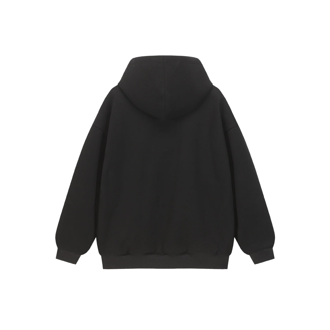 Unisex Oversize Kapuzenjacke mit Zweiwege-Reißverschluss und kariert gefütterter Kapuze Shop Nory