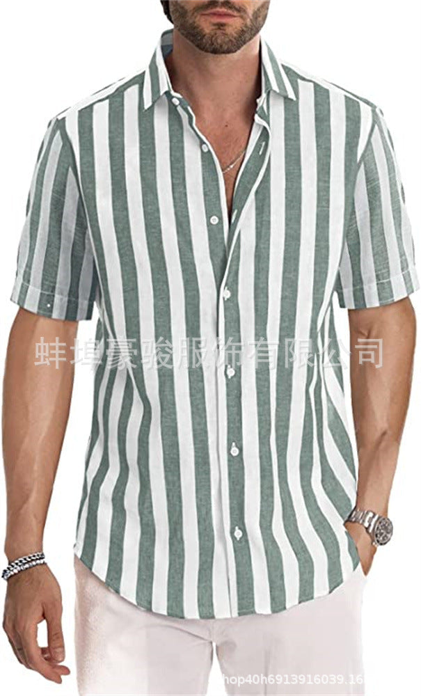 Herren Hemd mit gestreiftem Revers