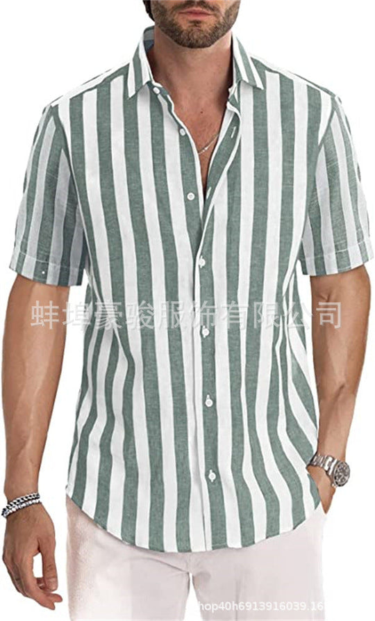 Herren Hemd mit gestreiftem Revers