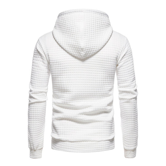 Herren strukturierter Kapuzenpullover mit wattierter Karo Steppstruktur und Kängurutasche Shop Nory