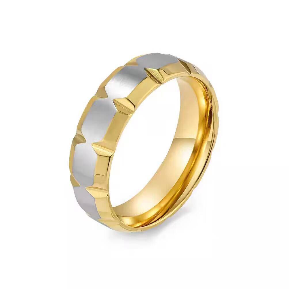 Herren Ring mit modernem, zweischichtigem Design und markanten Kanten Shop Nory