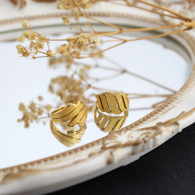 Damen eleganter und modischer Ring mit Blattdesign Shop Nory