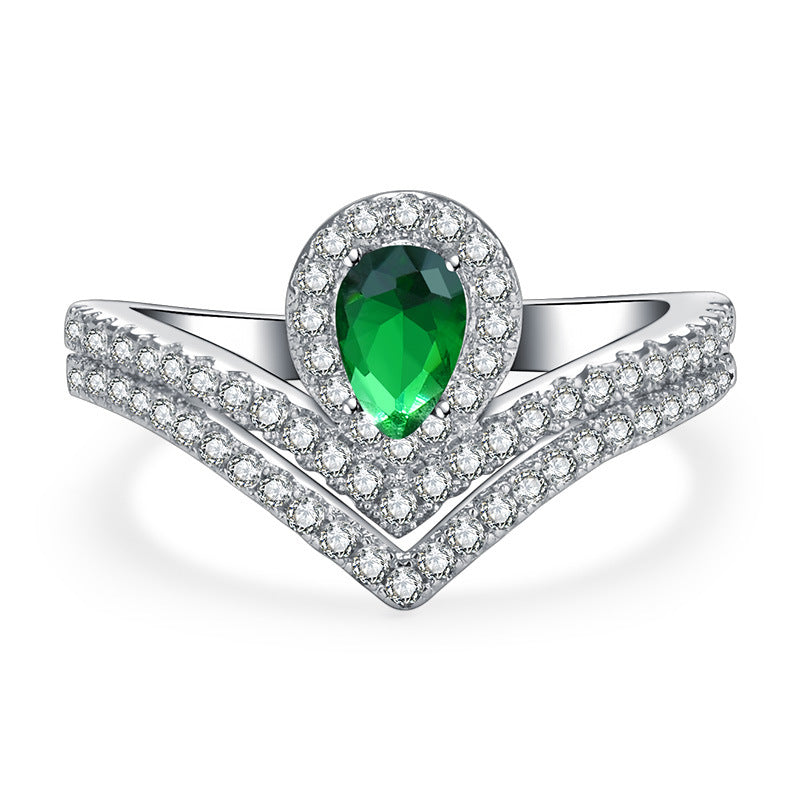 Damenring mit elegantem Tropfenmandarin und funkelnden Zirkonia-Elementen Shop Nory