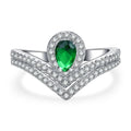 Damenring mit elegantem Tropfenmandarin und funkelnden Zirkonia-Elementen Shop Nory