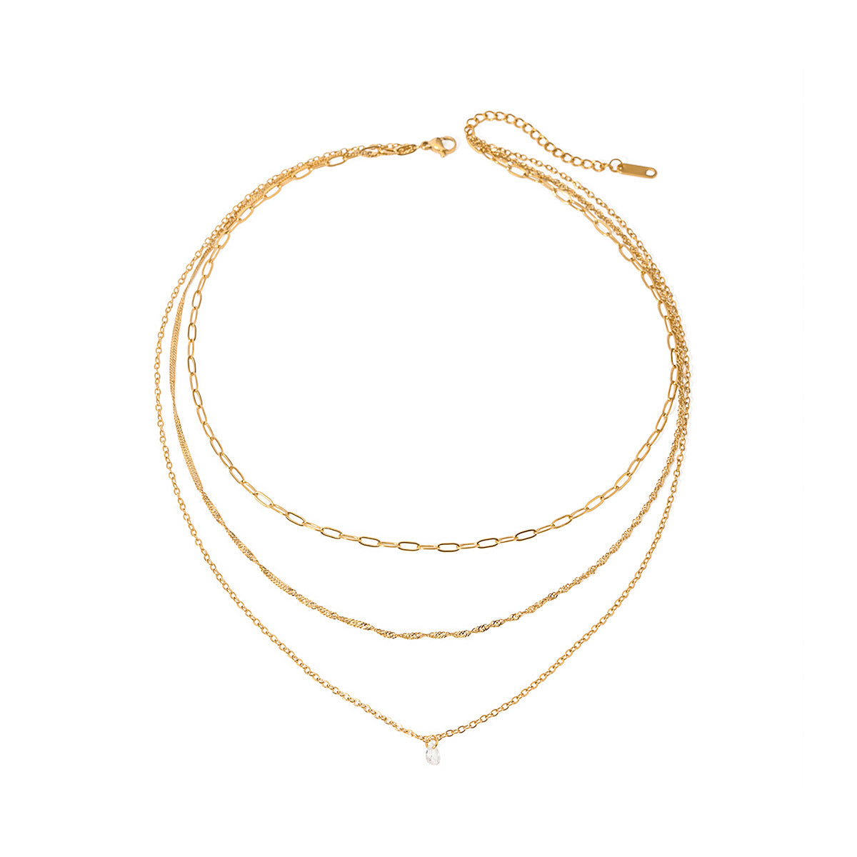 Damen Halskette mit dreischichtigem Design und elegantem Sternanhänger Shop Nory