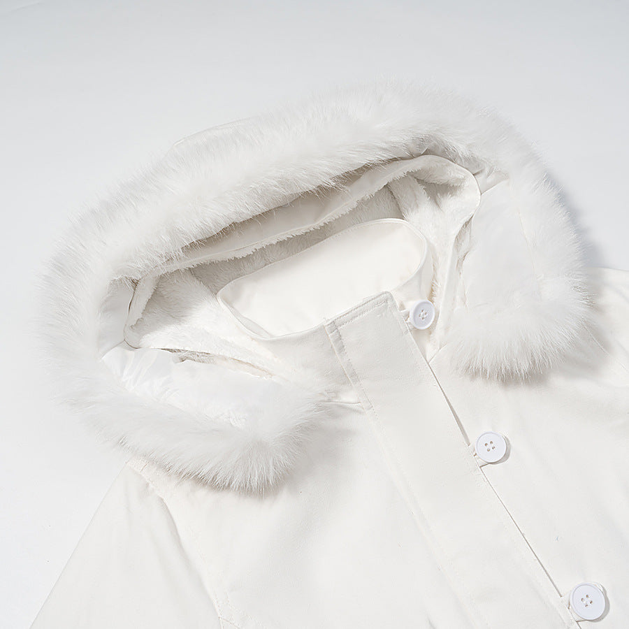 Damen Kurzjacke mit wattierter Fütterung, Kapuze mit Kunstfellbesatz und geripptem Saum Shop Nory