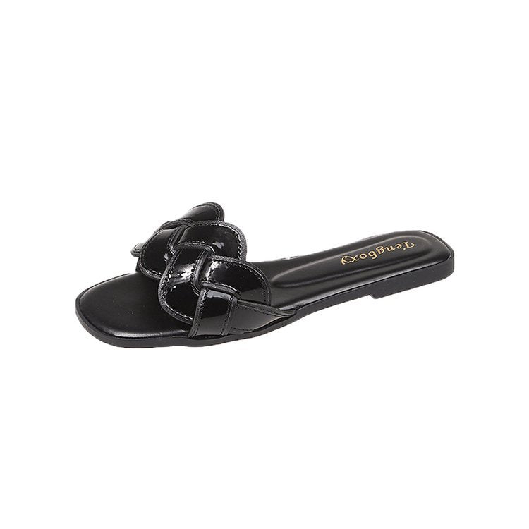 Damen trendige Riemensandalen mit geflochtenem Design und komfortablem Fußbett
