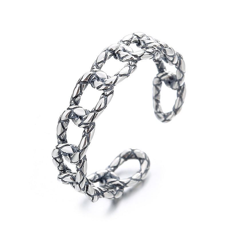 Damen Offener Ring mit kreativem Kettenmuster Shop Nory