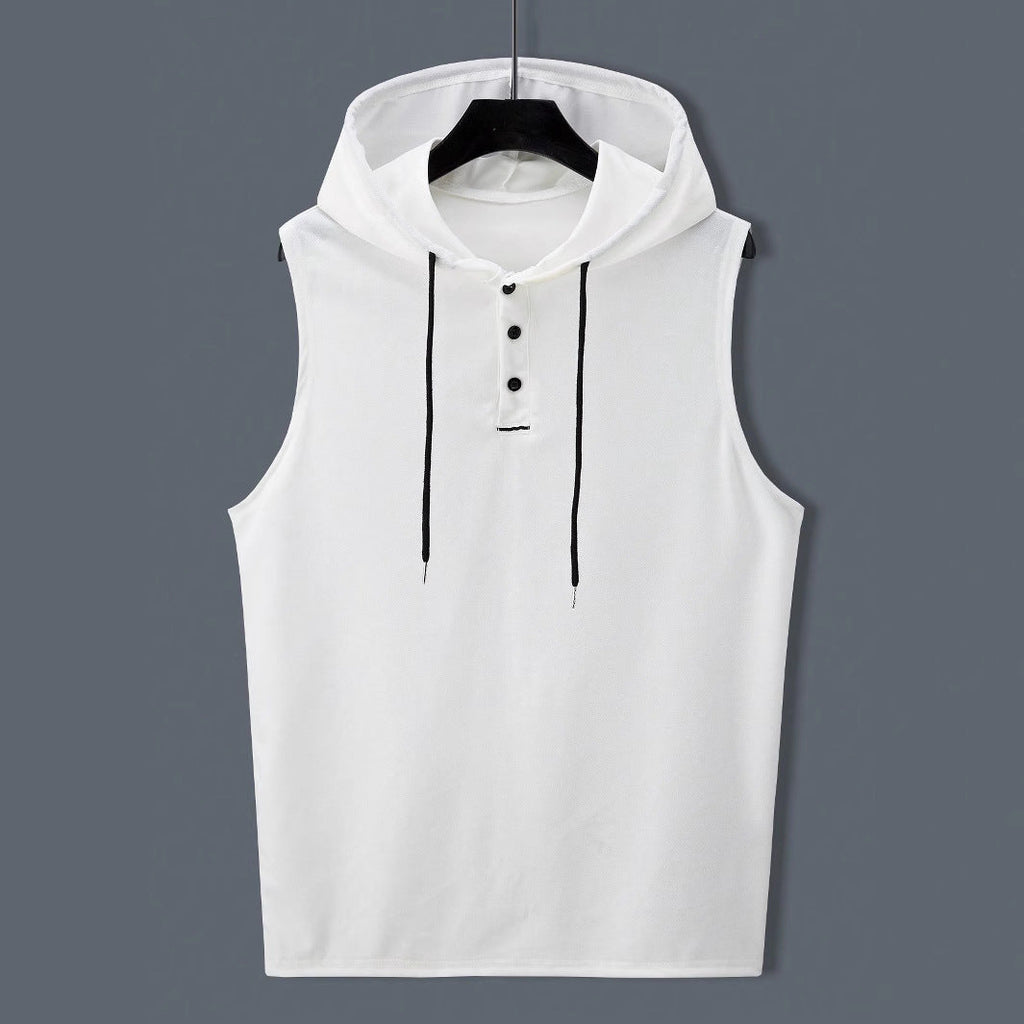 Herren ärmelloses Hoodie-Shirt mit strukturierter Oberfläche